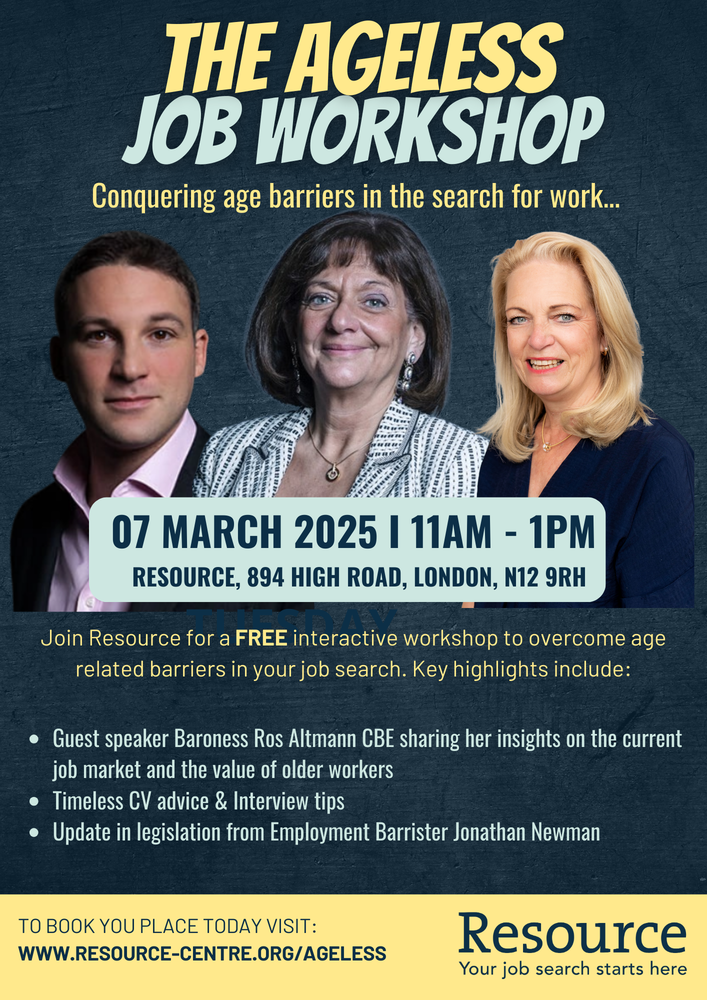 Ageless Job Workshop poster March 2025